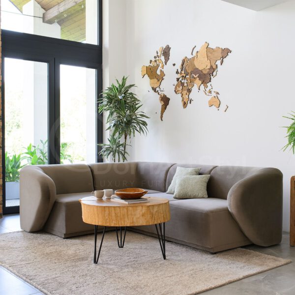 Nowoczesna szara sofa narożna do salonu Lotus