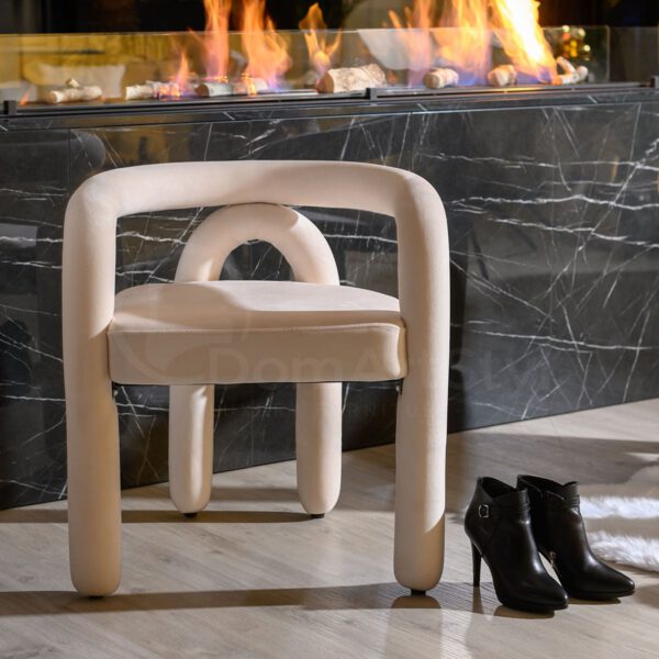Krzesło tapicerowane beżowe Aura