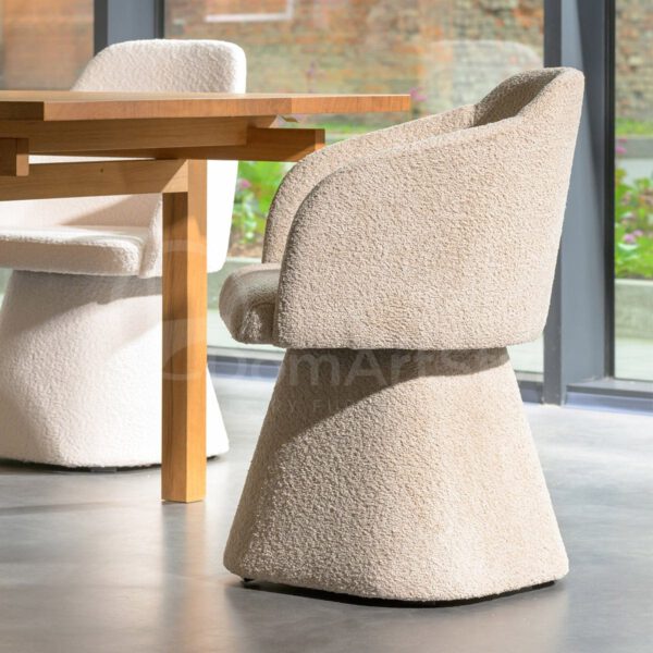 Beżowy fotel tapicerowany nowoczesny design Clio Mils