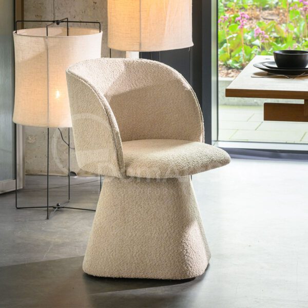 Beżowy stylowy fotel tapicerowany nowoczesny Livia Mils
