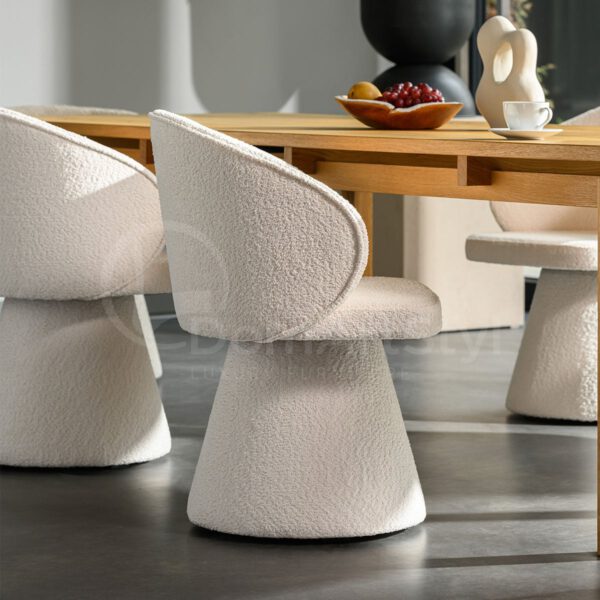 Modern beige boucle upholstered chair Altura Ring