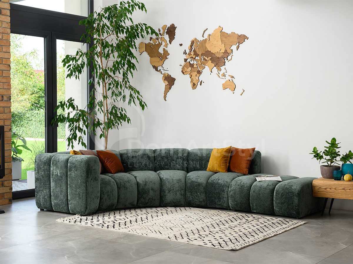 Green modular corner sofa for living room Grand