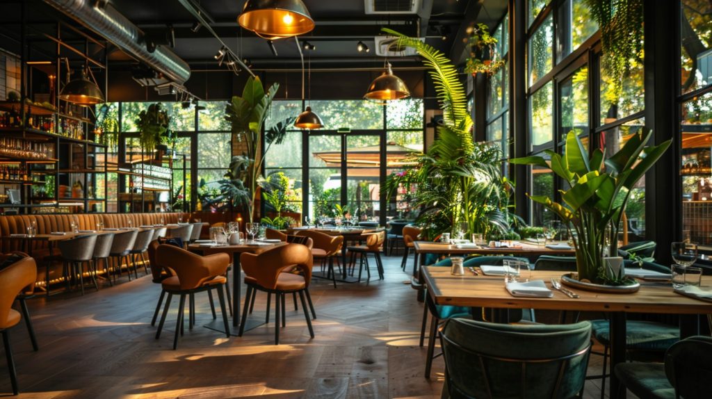 Luksusowe tapicerowane krzesła w eleganckiej restauracji – idealny przykład stylowego i komfortowego wnętrza dla gości.