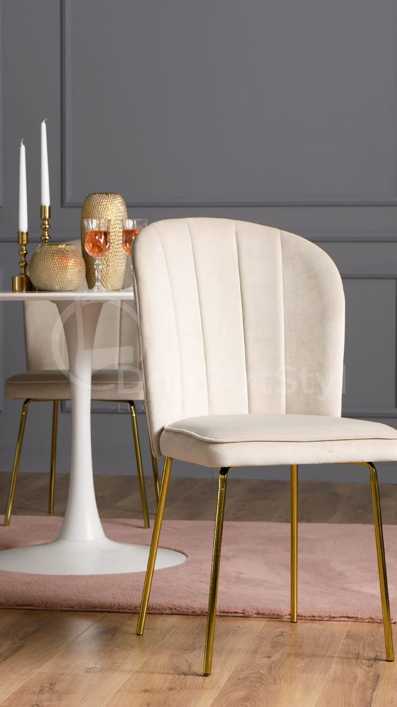 Krzesło welurowe na złotych nogach Matylda Original Gold