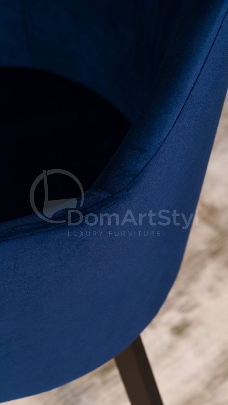 Krzesło welurowe niebieskie