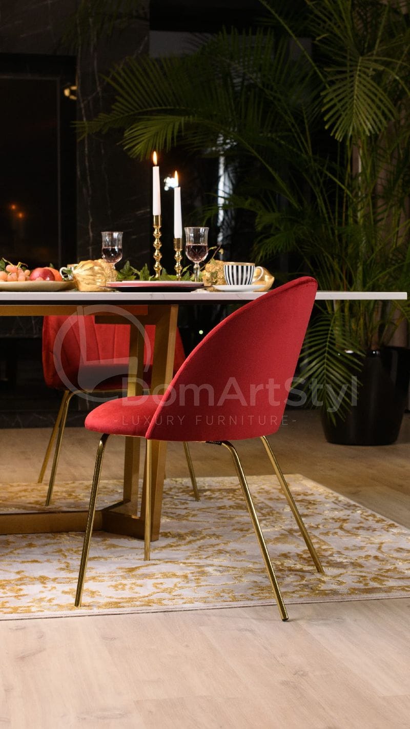 Czerwone krzesło nowoczesne do jadalni