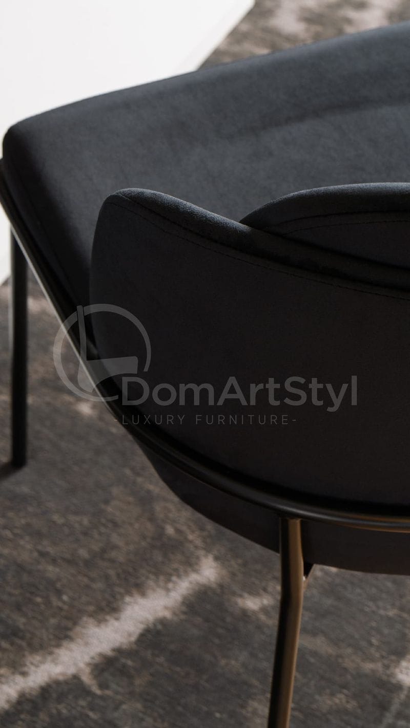 Krzesło welurowe czarne