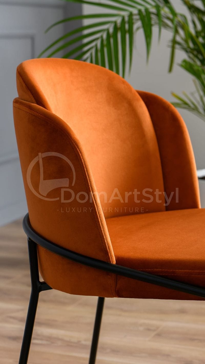 Nowoczesne krzesło tapicerowane pomarańczowe