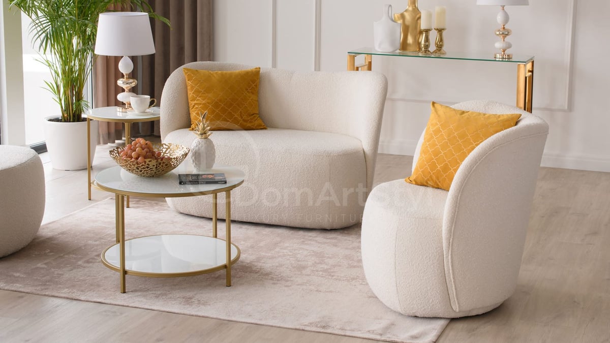 White upholstered furniture set