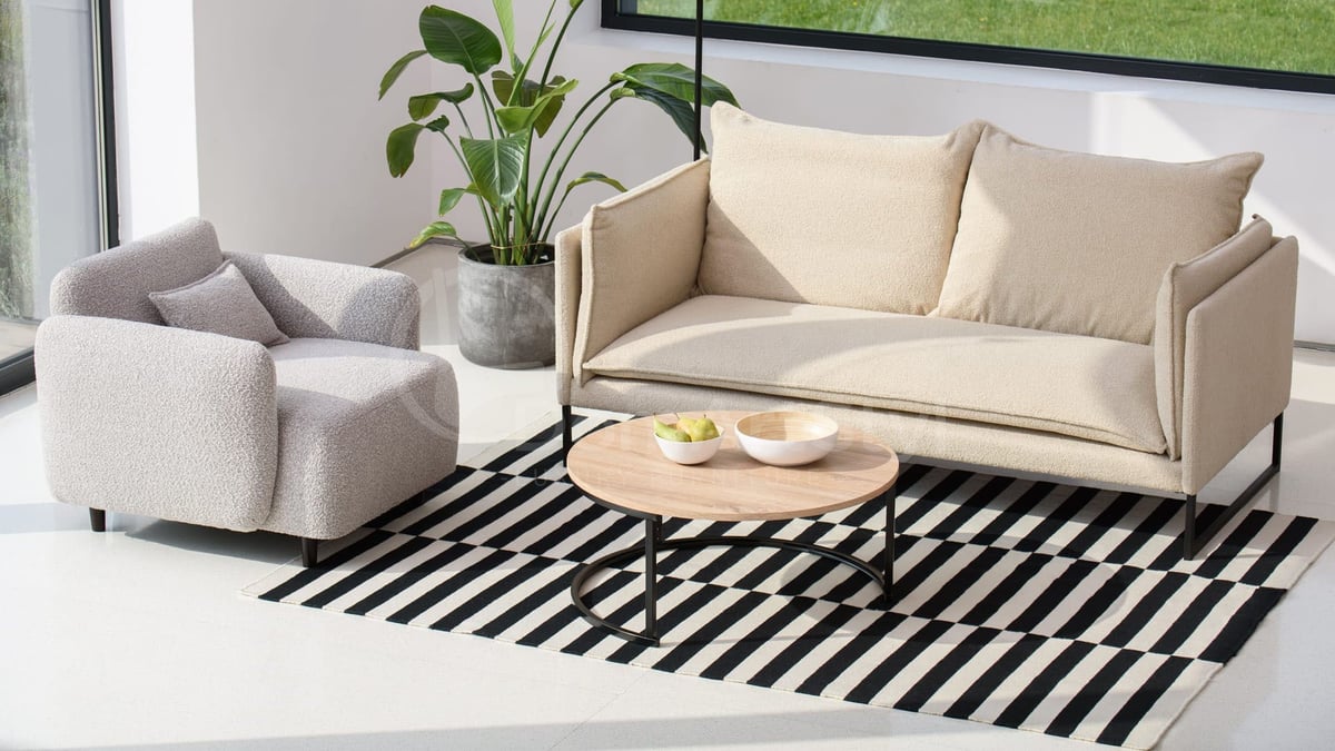 Set of modern upholstered furniture for the living room